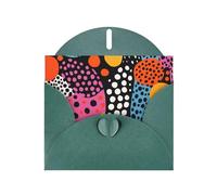 6x4 inch Zebra Polka Dot Dark Green prints greeting card with envelope, suitable for birthday wishes, wedding congratulations