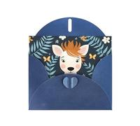 6x4 inch zebra print Blue prints greeting card with envelope, suitable for birthday wishes, wedding congratulations