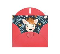 6x4 inch zebra print Red prints greeting card with envelope, suitable for birthday wishes, wedding congratulations