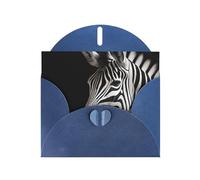 6x4 inch zebra stripes Blue prints greeting card with envelope, suitable for birthday wishes, wedding congratulations