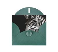 6x4 inch zebra stripes Dark Green prints greeting card with envelope, suitable for birthday wishes, wedding congratulations