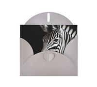 6x4 inch zebra stripes Gray prints greeting card with envelope, suitable for birthday wishes, wedding congratulations
