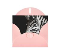 6x4 inch zebra stripes Pink prints greeting card with envelope, suitable for birthday wishes, wedding congratulations