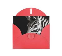 6x4 inch zebra stripes Red prints greeting card with envelope, suitable for birthday wishes, wedding congratulations