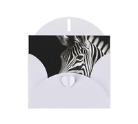 6x4 inch zebra stripes White prints greeting card with envelope, suitable for birthday wishes, wedding congratulations
