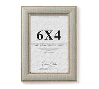 6x4 Photo Frame Oak Trim Picture Frame with Linen Style Textured Front, Scandinavian Style Frame for Modern Home Décor