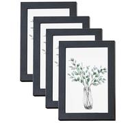 6x4 Photo Frame Pack of 4, Tabletop and Wall Mounting, Premium Black Frame with Safe Perspex, for Portrait Photo Landscape, Living Room, Bedroom, Office, Hallway