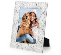 6x4 Photo Frame - Wedding Picture Frames 4x6 Metal Photo Frame with Holder Wall Mounted Display Vertical & Horizontal Beautiful Silver Embossed Flowers Tabletop for Wedding Art Print Family Picture