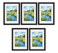 6x4 photo frames, 5 Pack Picture Frame 6x4 Postcard Frame, Black Small Picture Frames for Wall Mount & Desk Stand