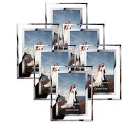 6x4 Photo Frames, Mirrored Glass Photo Frame 4 by 6 for Tabletop Display Horizontally or Vertically, 6 Pack