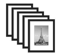 6x4 photo frames Set of 5, Black Small Picture Frames 6x4, 4x6 Postcard Frame for Wall Decor or Tabletop Decoration