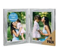 6x4 Twin Photo Frame, Grey, 4 Pack, Double Picture Frame, 10x15cm, 4x6