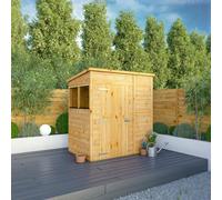 Mercia 6 x 4 Woodsman Shiplap Pent Shed (Glass), Brown