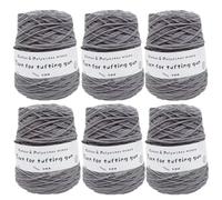 6x400g Roll Tufting Yarn for Rug Carpet Making, 8 Strands Milk Cotton Yarn, 5mm Round Strand Thread for Knitting Sweater Scarf, Soft Fancy Yarn