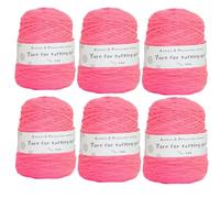 6x400g Roll Tufting Yarn for Rug Carpet Making, 8 Strands Milk Cotton Yarn, 5mm Round Strand Thread for Knitting Sweater Scarf, Soft Fancy Yarn