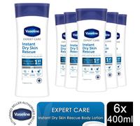 6x400ml Vaseline ExpertCare Instant DrySkin Rescue or Elasticity Restore Lotion