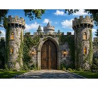 6x4FT (1.8x1.2m) Ivy Tower Medieval Castle Door Photography Backdrop