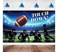 6x4FT Football Field Backdrop Football Stadium Photo Touch Down Rugby Auditorium Light Photography Background Sport Theme Birthday Party Baby Shower Cake Table Decorations Banner Photo Booth Props
