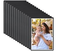 6x4Inch Magnetic Photo Frames for Fridge - 15 Pack Magnetic Picture Frame Set, Magnets Photo Sleeves, Reusable Magnetic Frames for White Board, DIY Fridge Magnets for Kids Adult Family, Black