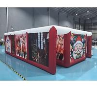 6x4m Outdoor Portable Christmas Themed Inflatable Maze Laser Tag Games Christmas Inflatable Maze Funny House for Party（20x13ft with Blower）