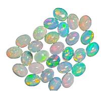 6X4Mm Ethiopian Opal Cabochon Aaa Quality Ethiopian Opal Oval Cabochon Ethiopian Opal Cabochon Natural Welo Opal Multi Fire Opal Loose Gemstone For Jewelry Making-B0CJP6H7DNN