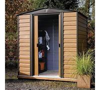 6x5 Rowlinson Woodvale Metal Shed - 6 x 5 Woodvale 1940mm x 1510mm - Front Width Door Side x Depth with Floor and Installation on customers prepared b