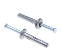 6x50mm Metal Hammer Drive Nails, Impact Drive Anchors, Pin-Drive, Nail-in, Alloy Anchor and Mushroom Head Steel pin for Concrete, Stone, Masonry (100 pcs)
