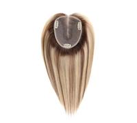 6x5inch Lage Swiss Base Human Hair Topper 12 Inch Real Hair Toppers for Women with thinning Hair Clips in Remy Hairpiece(Ash Blonde)