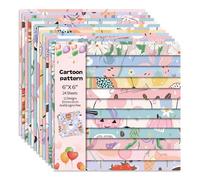6x6" 160gsm Cardstock Single Sided Scrapbooking 24 Papers Pad Vintage Decoupage Scrapbook Kit Patterned Paper Junk Journal Supplies Journaling Supply Scrap Paper Crafting. Cartoon