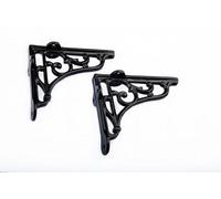6X6 Classic Victorian Scroll Shelf Brackets Antique Black - Pair