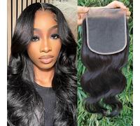 6X6 HD Lace Closure Body Wave Ultra-Thin Invisible Real HD Lace Closure with Single Knot Natural Color 12A Grade Brazilian Virgin Human Hair Pre-Plucked with Baby Hair 16 inch