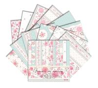 6x6 Inch Scrapbook Paper 24 Sheets, Single Sided Vintage Floral (B)