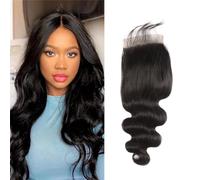 6x6 Lace Frontal Closure Body Wave Real Bresilienne Remy Hair Natural Black Swiss Lace Closure Free Part With Baby Hair 20 Inches
