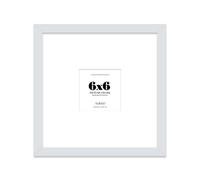6X6" Light Grey Picture Frame - 6X6" Square Frame With 3X3" Mount For 6X6"/3X3" Pictures Vintage Style Room Decor, 1 Pack