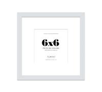 6x6 Light Grey Picture Frame with Mount for 4x4 Photos, Prints - Modern Square Wall Frame, 1 Pack