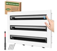 6x6 Modern AC Vent Cover, Linear Slot Diffuser with 360° Adjustable Knob, Fully Open & Close Airflow Control, Quiet Register Grille, Spring Clip Fast Installation, for Ceiling, Wall & Floor.