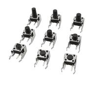 6x6 PCB Momentary Tactile Tact Push Button 4-Pin Self-reset Switch Right Angle With Stent 6 * 6 * 4.3/4.5/5/6/7/7.5/8/9/10mm 20Pcs(6x6x7mm)