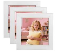 6x6 Photo Frames - 3Pack 6x6 Picture Frames for 15x15cm, Small Picture Frame White Square Frames for Wall Mount & Desk Stand