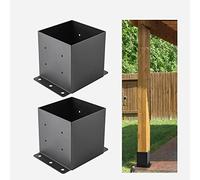 6x6 Post Base,Post Brackets(Inner Size 5.6"x5.6"),Black Powder-Coated Heavy Duty Steel Fence Post Anchor for Deck Porch Railing Fence Pergola Support(2 PCS)…