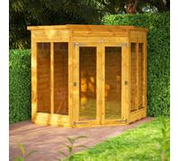 Power 6x6 Pent Corner Summerhouse, Brown