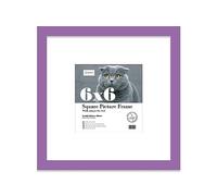 6x6 Purple Picture Frame with Mount for 4x4 Photos, Prints - Modern Square Wall Frame, 1 Pack