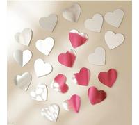 6x6cm Heart Wall Mirror Sticker,DIY Hearts Mirror Art Peel and Stick Acrylic Wall Mirror Decals &Murals for Wedding Home Room Wall Deco,50pcs/lot (Silver)