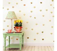 6x6cm Heart Wall Mirror Sticker,DIY Hearts Mirror Art Peel and Stick Acrylic Wall Mirror Decals &Murals for Wedding Home Room Wall Deco,50pcs/lot (Gold)