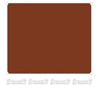 6x6m Outdoor Sun Shade Sail - Wind-Resistant Privacy Protection Tear-Resistant Canopy with Support Ropes for Garden Terrace and Pool - Rust Red Color