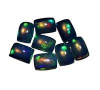 6x6MM Ethiopian Black Opal,1Pcs Cabochon AAA Quality Ethiopian Black Opal,1Pcs Cushion Cabochon Ethiopian Opal Cabochon Natural welo Opal Multi fire Opal Loose Gemstone for Jewelry Making