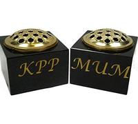6X6X4" Black Granite Flower Vase / Grave Memorial - Any 3 Letters On your Demand