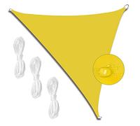 6x6x6m Triangle Sun Shade Sail - Waterproof Tear-Resistant Canopy for Garden Patio Camping Pool & Carport - 98% UV Protection Wind Resistant Fluorescent Yellow