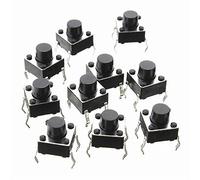 6x6x6mm Momentary Push Button Switch 10 Pack - 4Pin DIP Micro PCB Tactile by