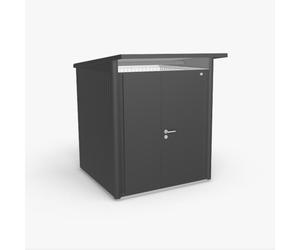 6x7 Biohort AvantGarde A1 Metal Shed - Double Door - Metallic Dark Grey