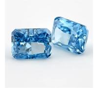 6X8-7X9mm Octangle Radiant Crushed Ice Cut Loose CZ Stone 5A Cubic Zirconia Synthetic Gems No. 23 Fancy Blue 7x9mm 2pcs